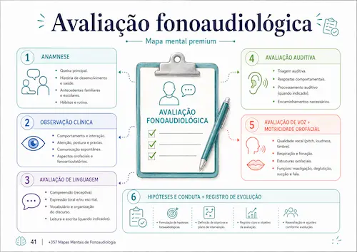 Mapa mental de avaliação fonoaudiológica