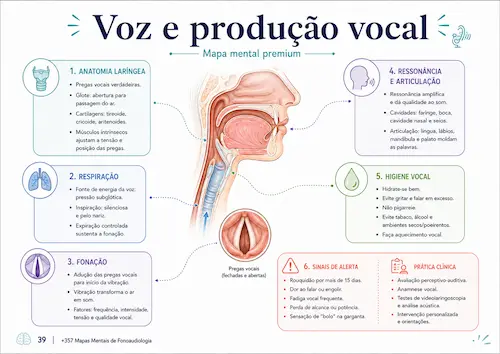 Mapa mental de voz e produção vocal