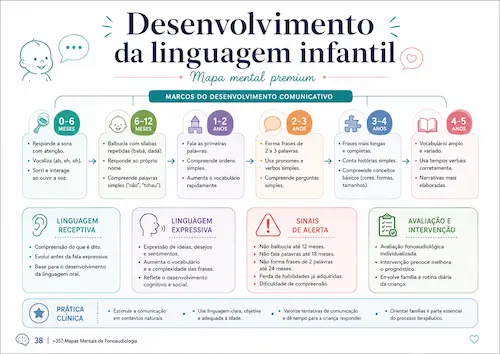 Mapa mental de desenvolvimento da linguagem infantil
